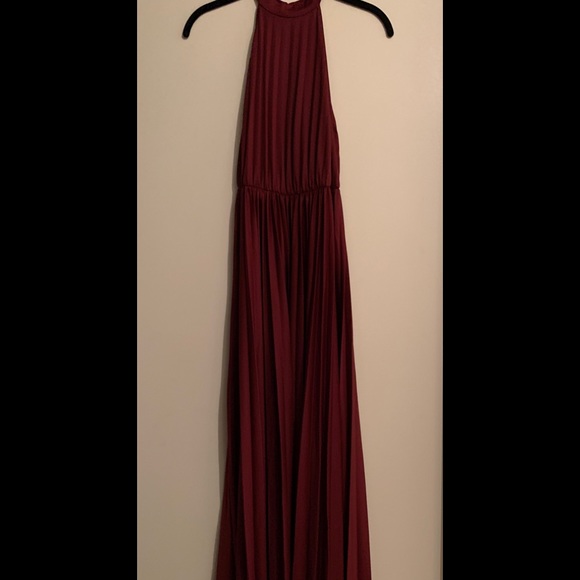 ASOS halter pleated waisted maxi dress 2 - worn once + dry cleaned - Picture 4 of 7